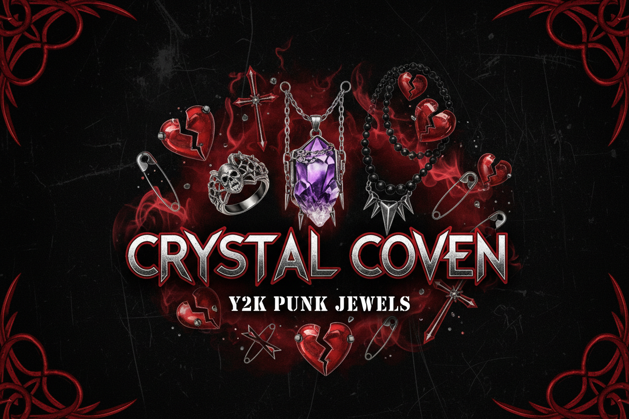 Gotycki baner z biżuterią krystaliczną